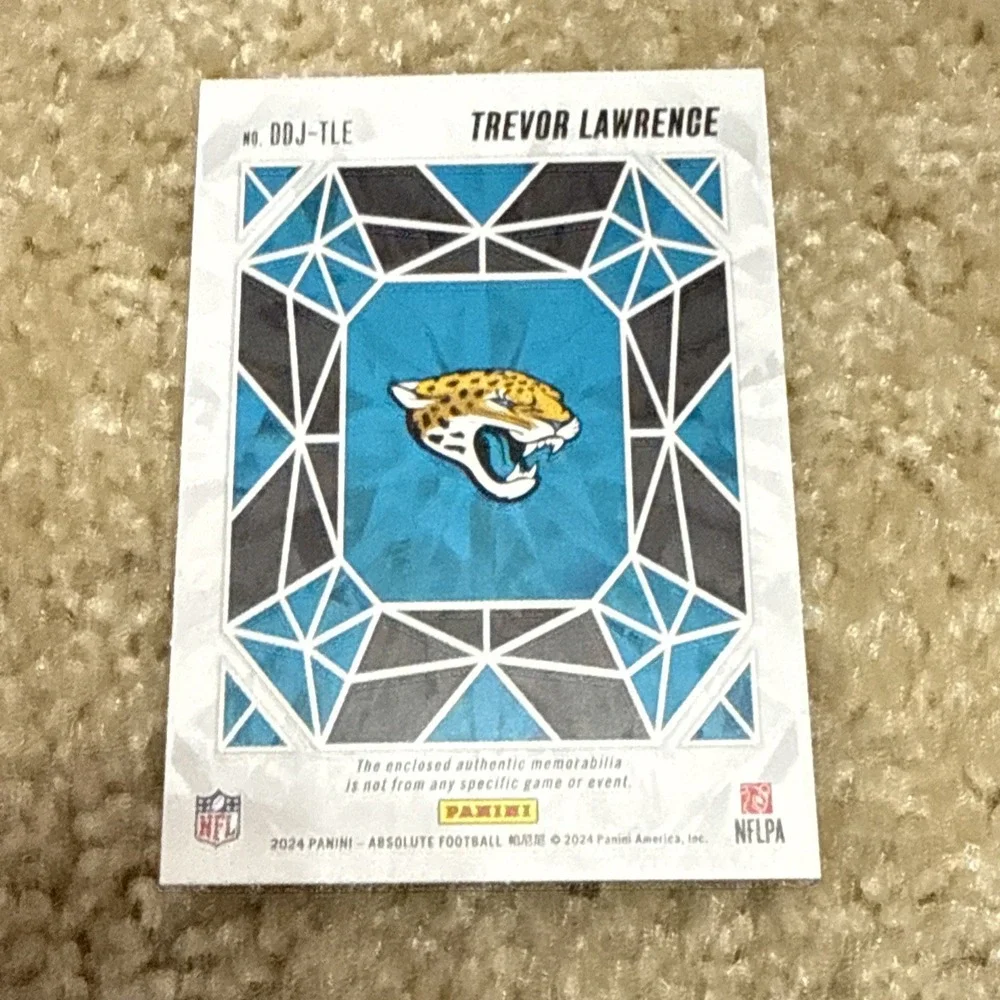 2024 Absolute Trevor Lawrence‎ Draft Diamonds Patch Relic Jacksonville Jaguars